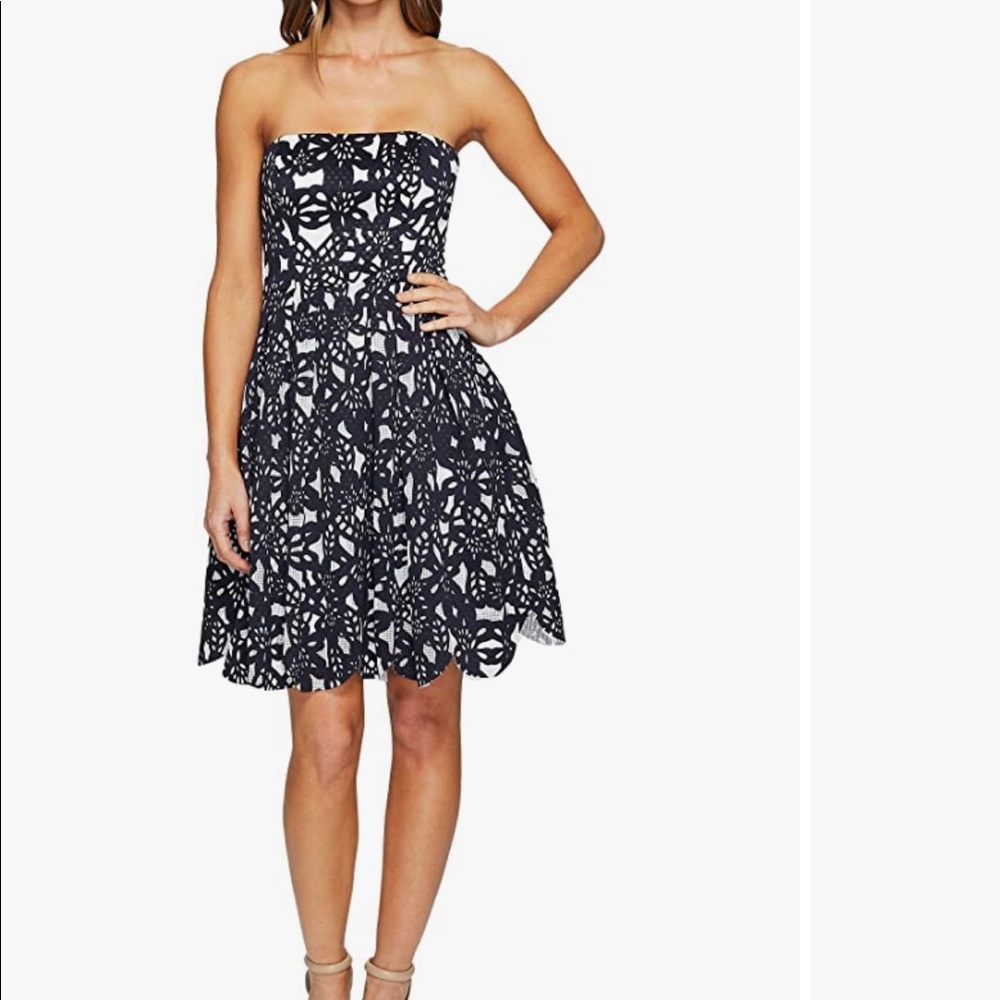Maggy London Mesh Flower Fit and Flare dress 2 nwot